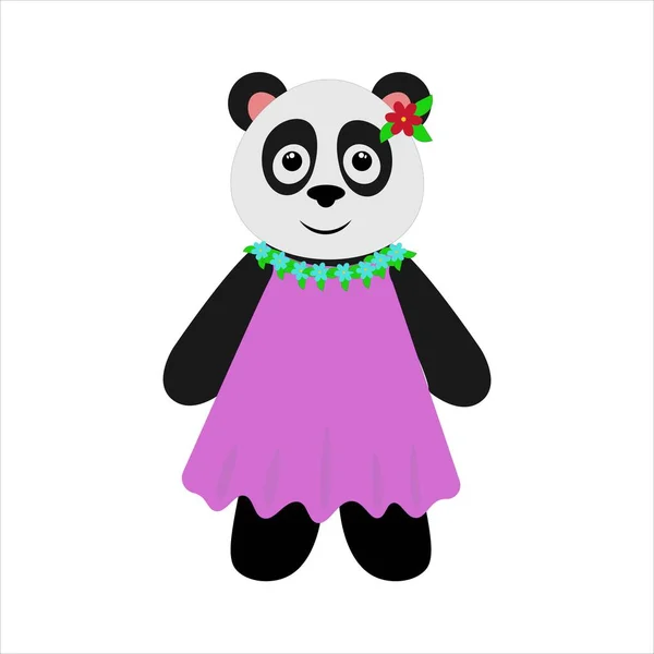 Beyaz arka planda şirin bir panda. Küçük Panda oğlan ve kız.