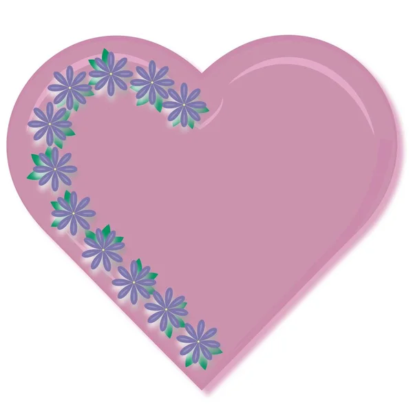 Beyaz arka planda pembe üç boyutlu kalp.