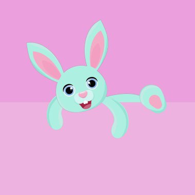 Mavi renkli şirin Paskalya tavşanı. Paskalya için tavşan sesi. Paskalya için Tavşan.