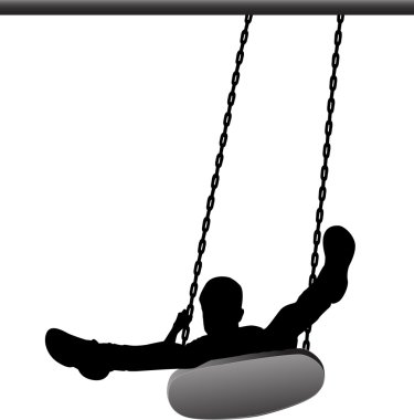 çocuk parkında bir salıncak üzerinde sallanan