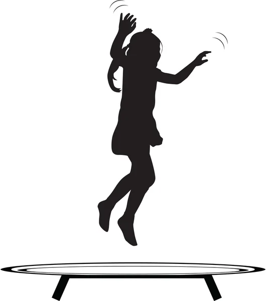 Girl jumping trampoline — Stock Vector