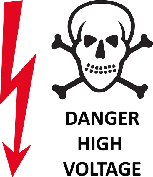 Danger text and skull — Stock Vector