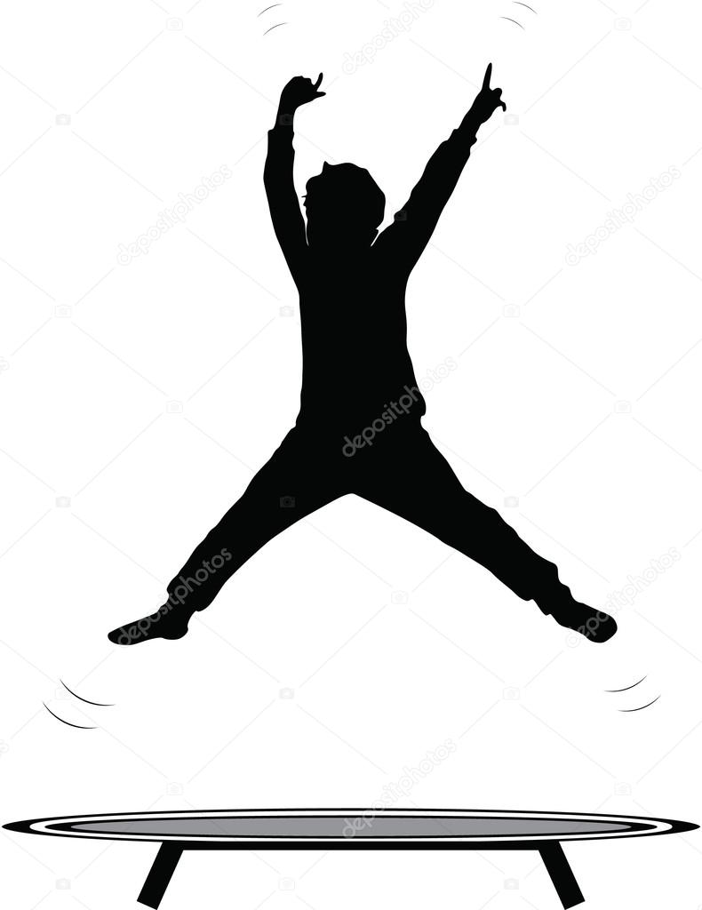 Boy jumping trampoline