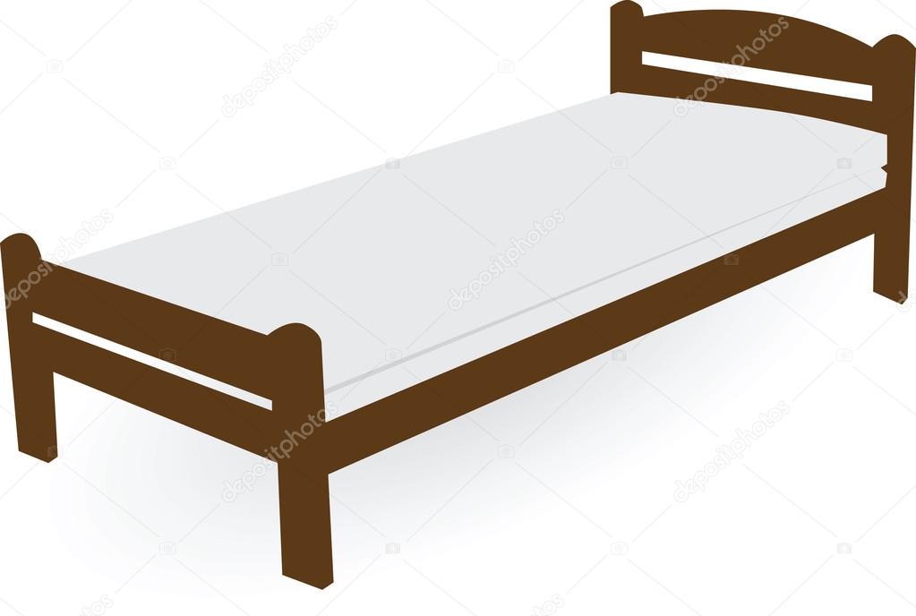 Wood single bed
