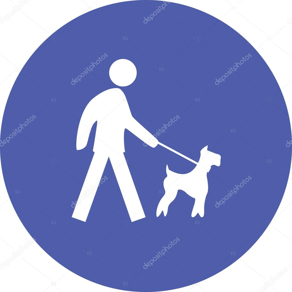 Dog on leash prohibit sign
