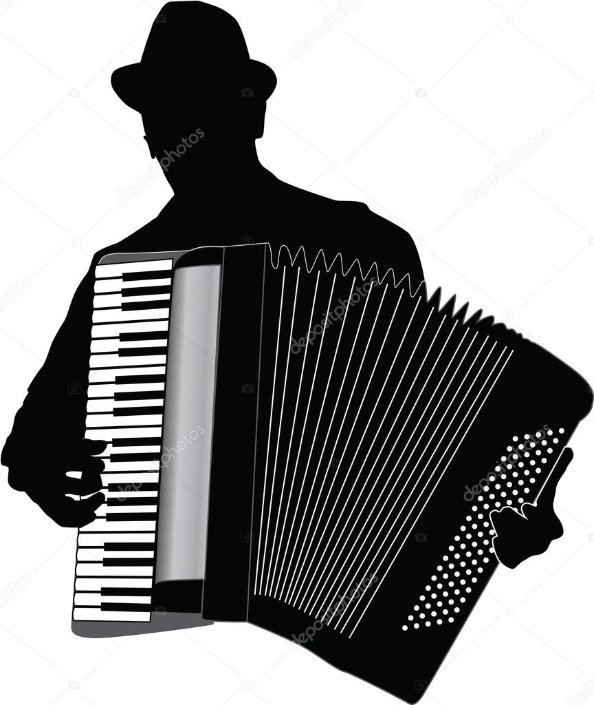 Musician Accordion Man Vector Illustration