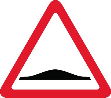 hız tümseği yol kırmızı üçgen işareti