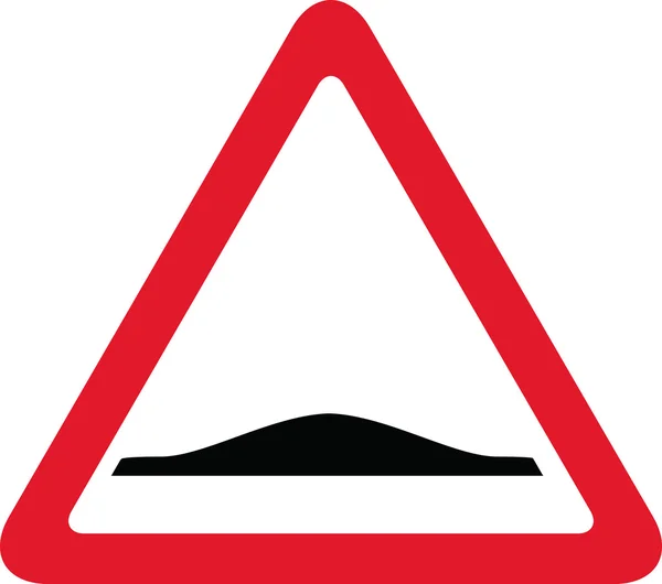 Speed bump road red triangle sign — Stock Vector