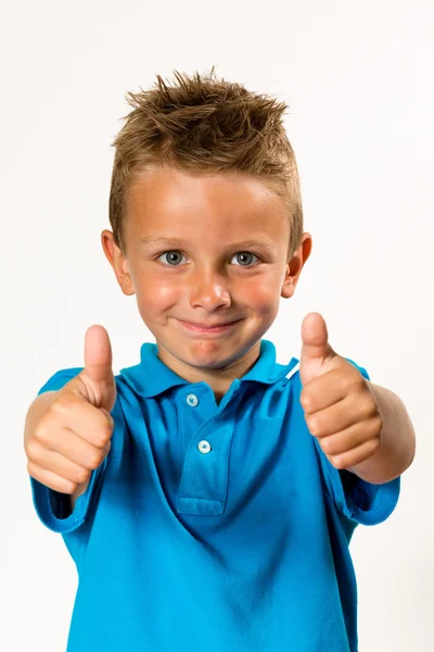 Boy with raised thumbs — Stock Photo, Image