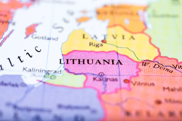 Mapa de Europa centrado en Lituania — Foto de Stock