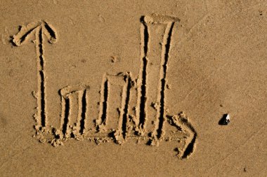 çubuk grafik kuma çizilmiş