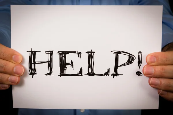 Man with Help sign — Stock Photo, Image