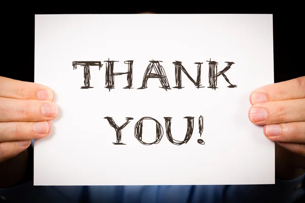 Man with Thank You sign — Stock Photo, Image