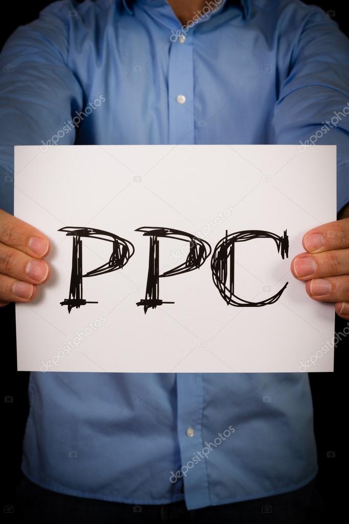 Man with PPC sign