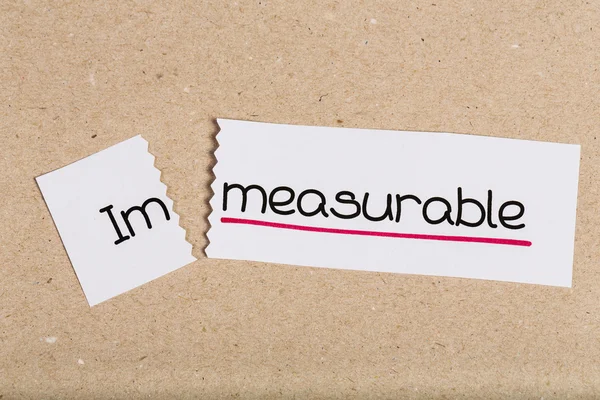 Sign with word immeasurable turned into measurable — Stock Photo, Image