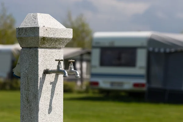 Water supply at camping site — Stock Photo, Image