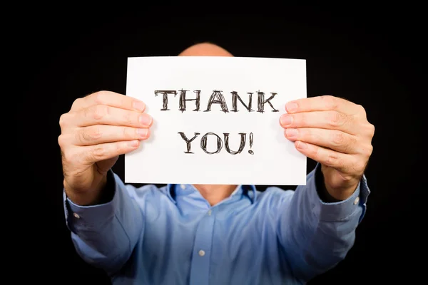 Man with Thank You sign — Stock Photo, Image