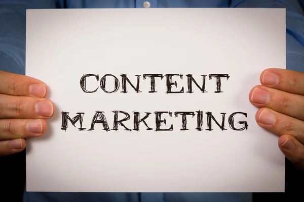 Man with Content Marketing sign — Stock Photo, Image