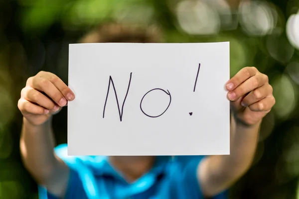 Boy with No sign — Stock Photo, Image