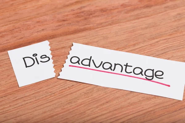 Sign with word disadvantage turned into advantage — Stock Photo, Image