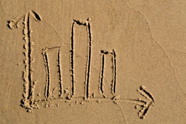 çubuk grafik kuma çizilmiş