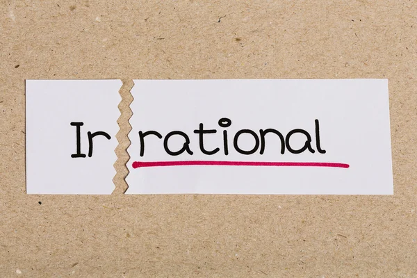 Zeichen mit dem Wort irrational in rational verwandelt — Stockfoto