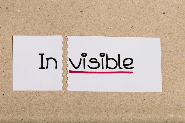 Sign with word invisible turned into visible — Stock Photo, Image