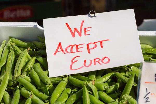 Wij accepteren euro — Stockfoto