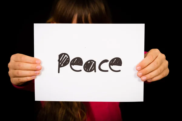 Girl holding Peace sign — Stock Photo, Image