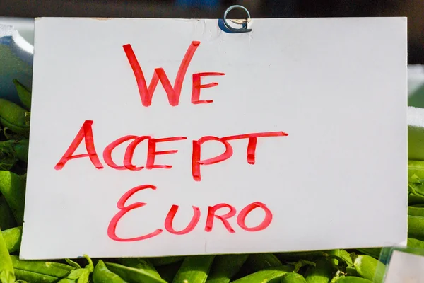 Vi accepterar euro — Stockfoto