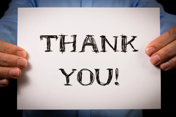 Man with Thank You sign — Stock Photo, Image