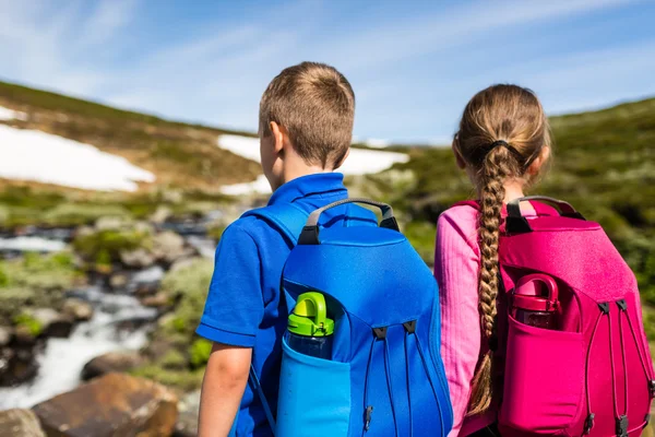 Kinderen wandelen in Noorwegen — Stockfoto