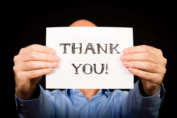 Man with Thank You sign — Stock Photo, Image