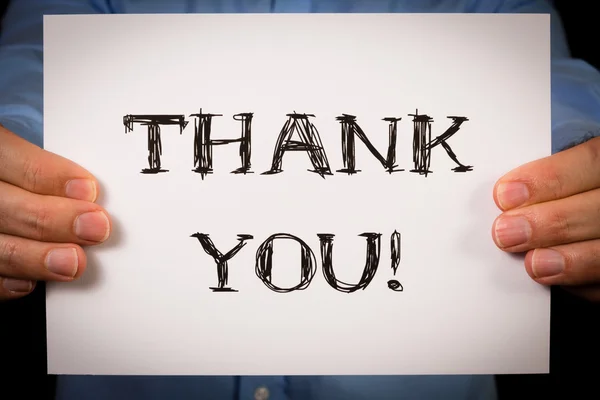 Man with Thank You sign — Stock Photo, Image