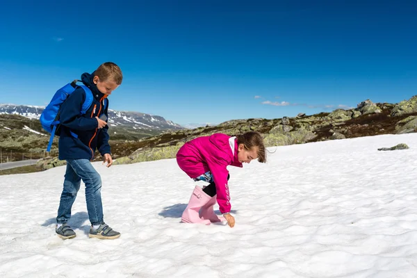 Діти на hardangervidda в Норвегії — стокове фото