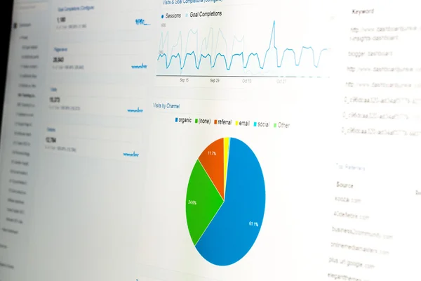 Close-up of web analytics dashboard — Stock Photo, Image