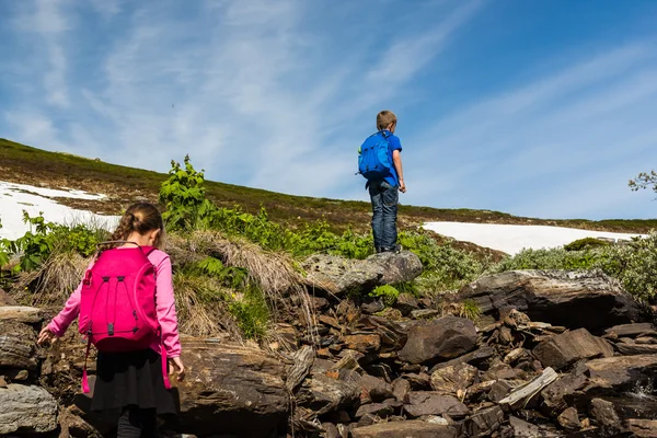 Senderismo infantil en Noruega —  Fotos de Stock