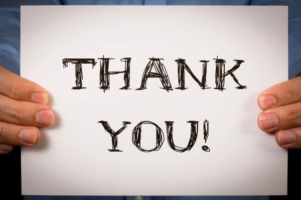 Man with Thank You sign — Stock Photo, Image