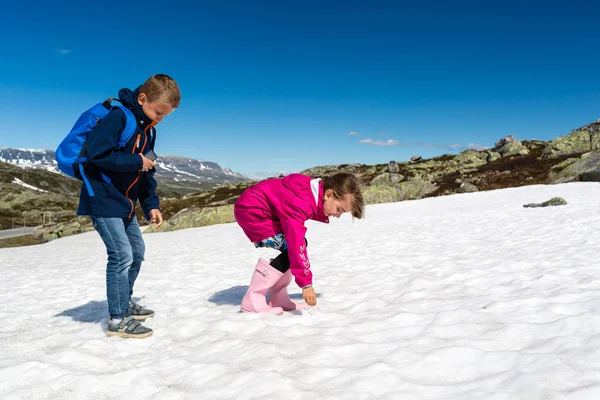 Bambini su hardangervidda in Norvegia — Foto Stock