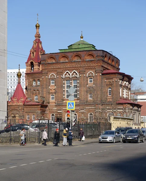 Tanrı'nın Annesi Kilisesi "Tüm kederli Zevk", 1896-1899, Shchepkin Street, 61/2, yapı 25, dönüm noktası, caddenin karşısında görünümü — Stok fotoğraf