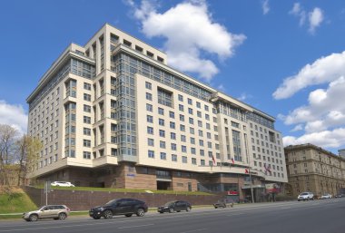 Moskova'nın merkezinde dört yıldızlı Marriott otel görünümü