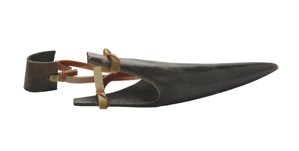 Enkla slangbella med ett horn av en gaffel som isolerad på vit backgro — Stockfoto