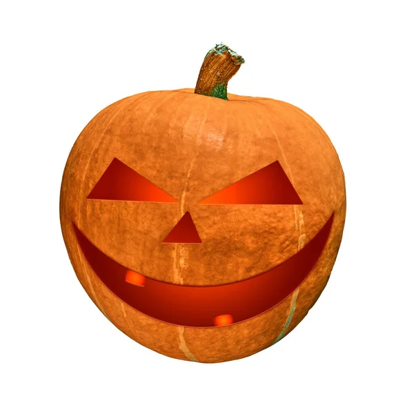 Halloween Pompoen Geïsoleerd Witte Achtergrond — Stockfoto