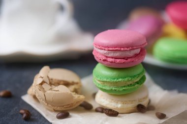 Taze badem kurabiyeleri, tatlı yiyecekler, Paris tatlısı, sığ keskinlik.