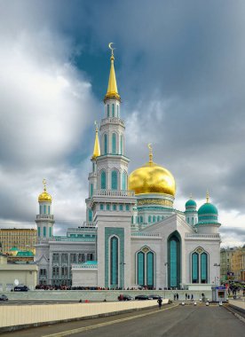 Moskova, Rusya - 30 Ekim 2015: Moskova Katedrali Camii, Moskova 'nın ana camisi, tarihi eser