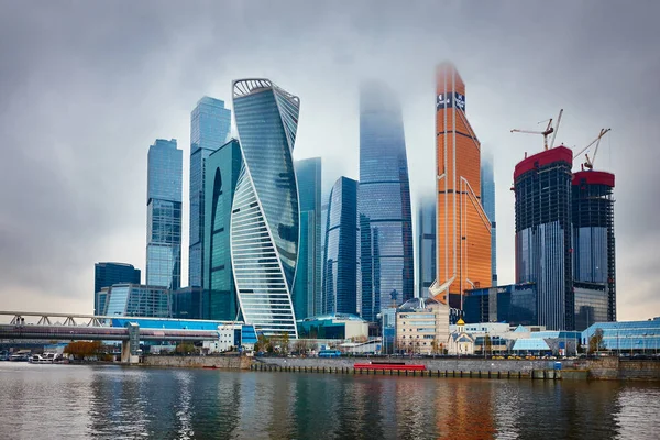 Moscow Russia April 2021 Cityscape Tops Moscow City Business Center — Stock Photo, Image