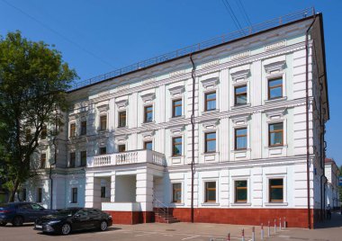 Nizhnyaya Krasnoselskaya Caddesi 'ndeki Y. Ipatov-Malyutin şehir malikanesinin 1887 tarihli manzarası: Moskova, Rusya - 09 Ağustos 2021