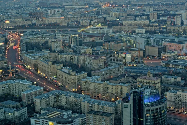 Avond panorama van de stad Moskou. Rusland — Stockfoto