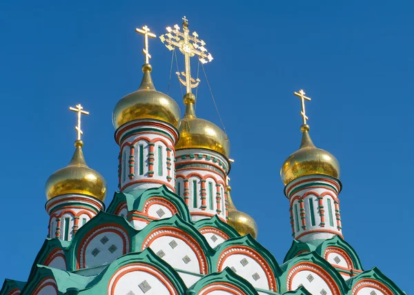 Golden domes Church of St. Nicholas in Khamovniki — Stock Photo, Image