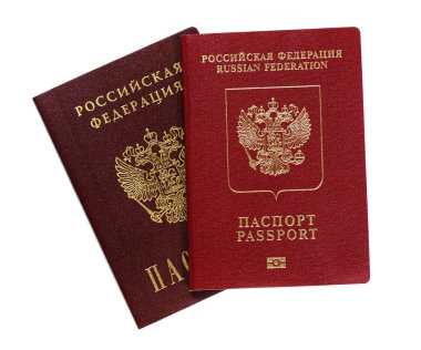 Russian passports on a white background clipart